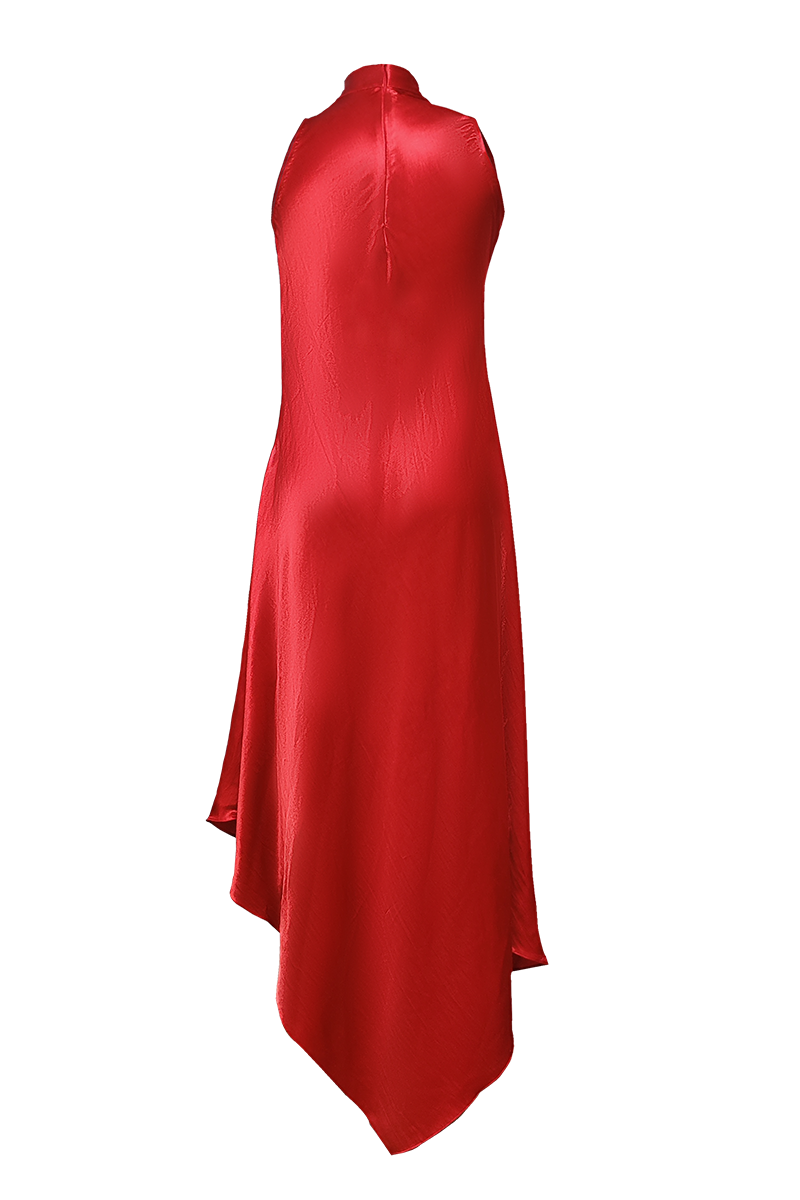 Cara Cowl Dress in Red