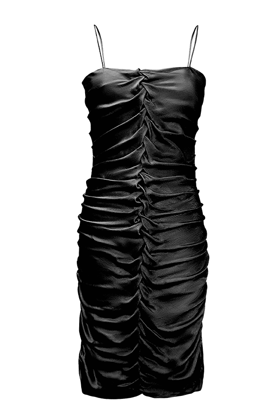 Phoenix Mashru Slip Dress in Black