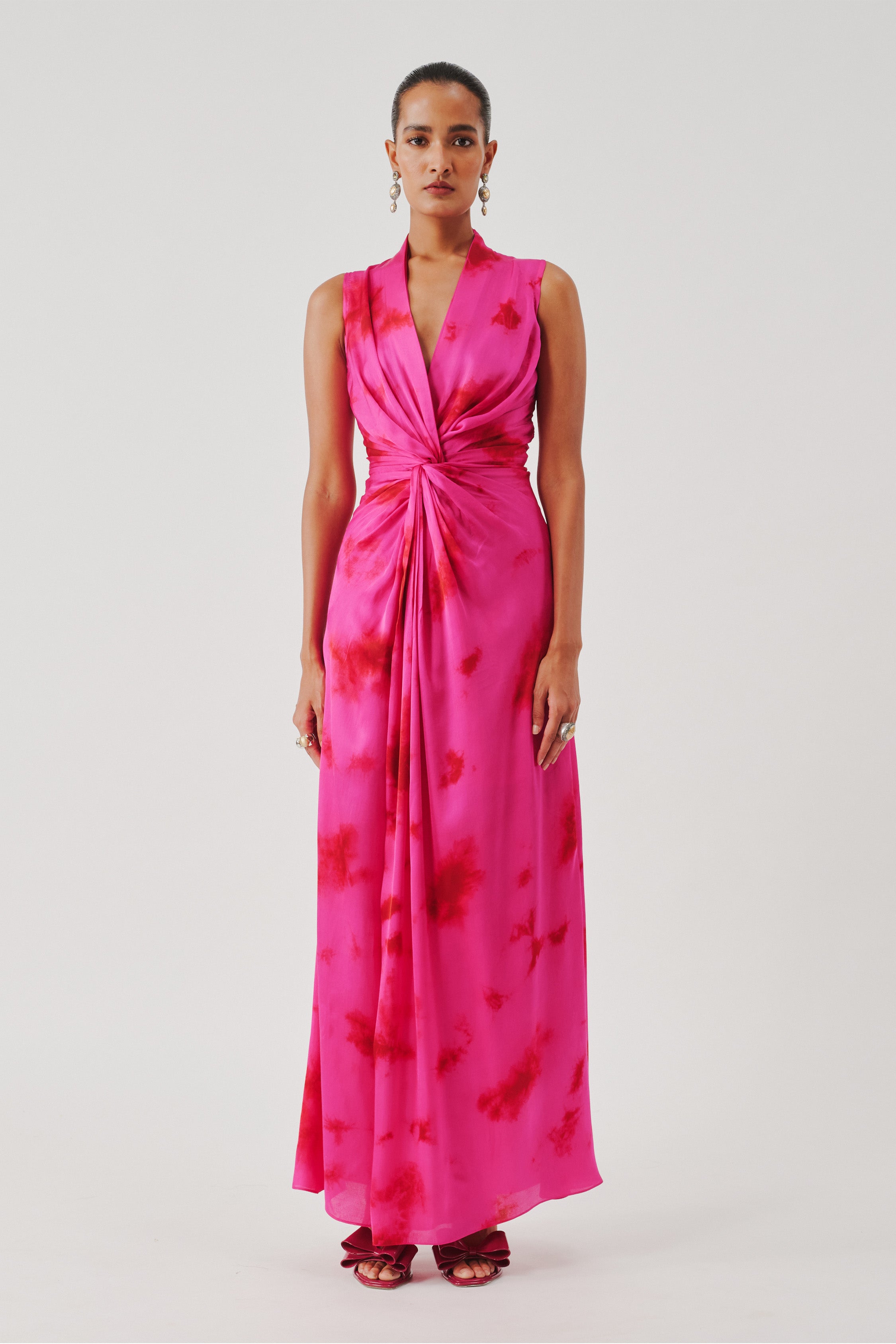 Kiara Draped Dress in Pink