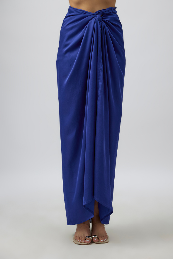 Honey Multiway Draped Skirt in Blue