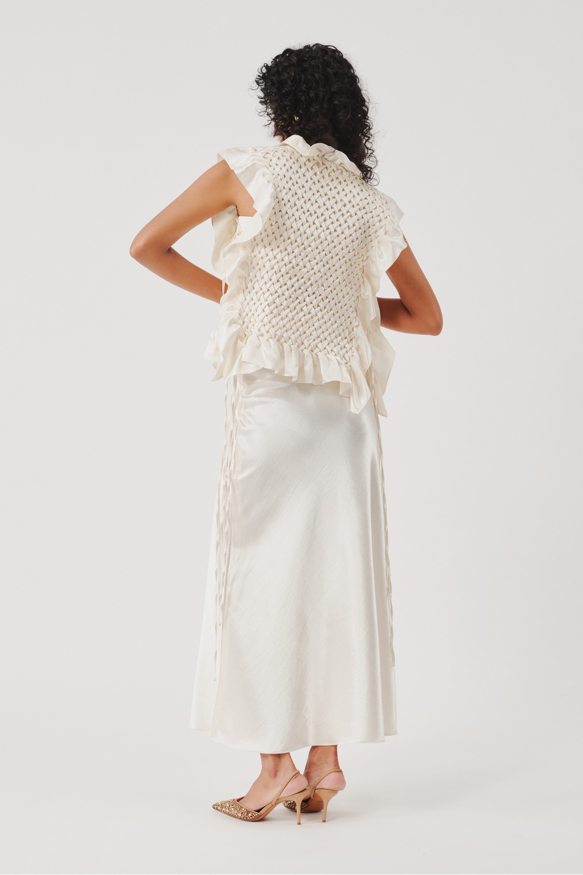 Phoenix Mashru Bib in White