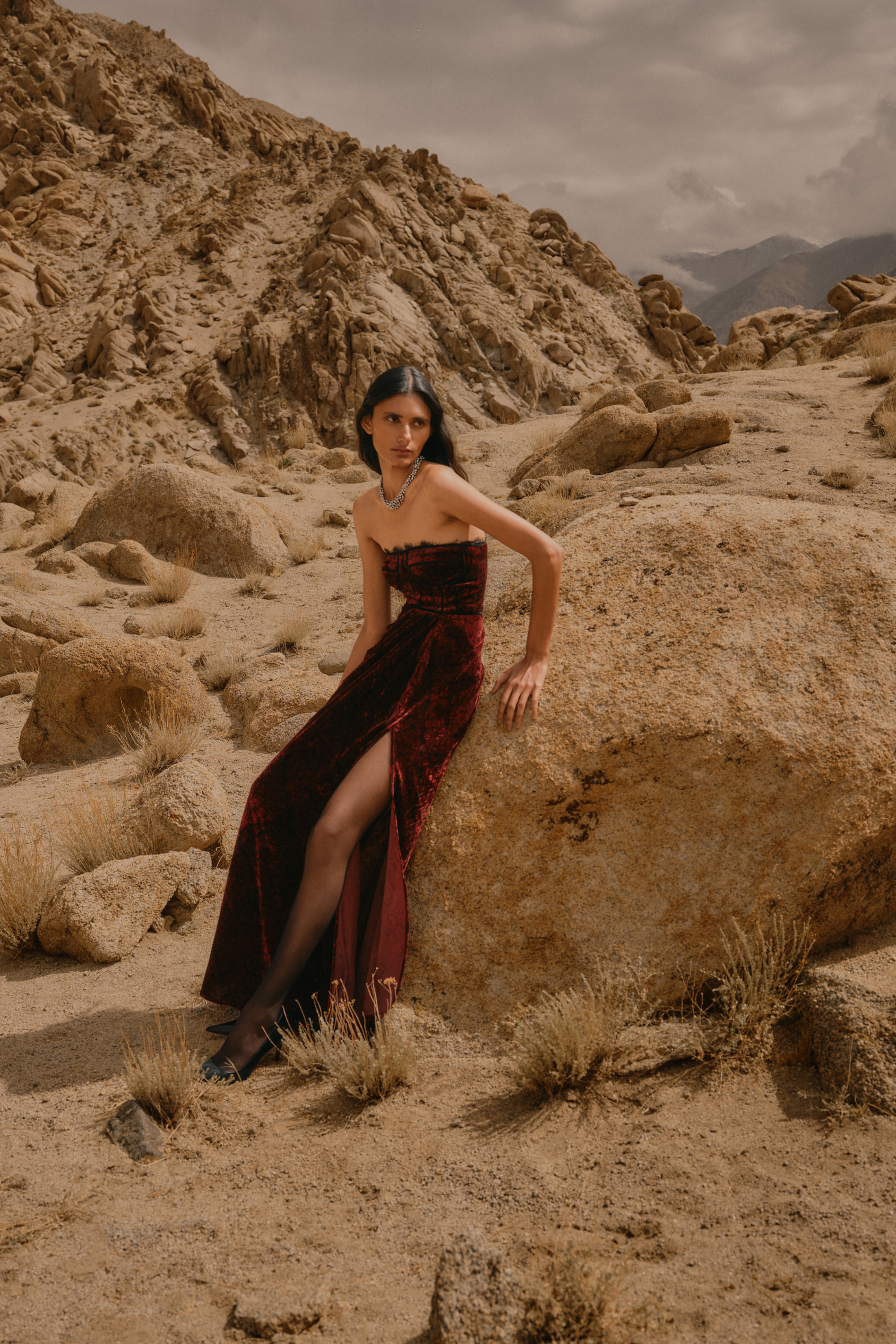 Charlotte velvet ajrakh gown