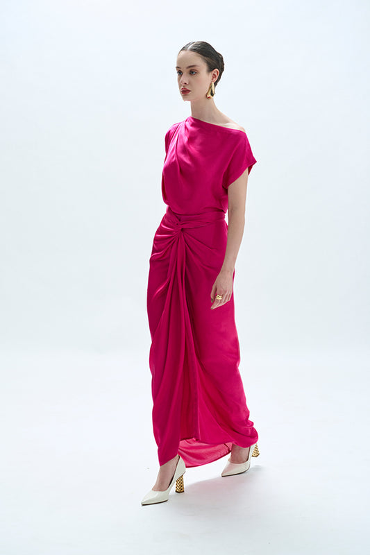 Honey Multiway Draped Skirt in Pink