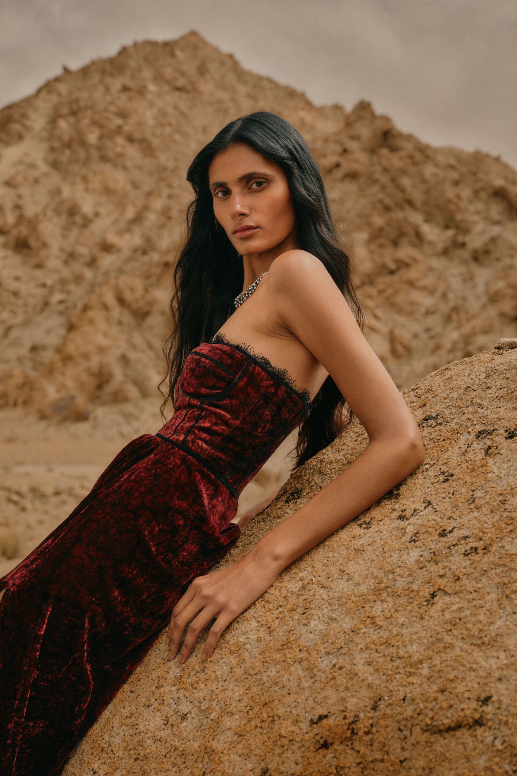 Charlotte velvet ajrakh gown
