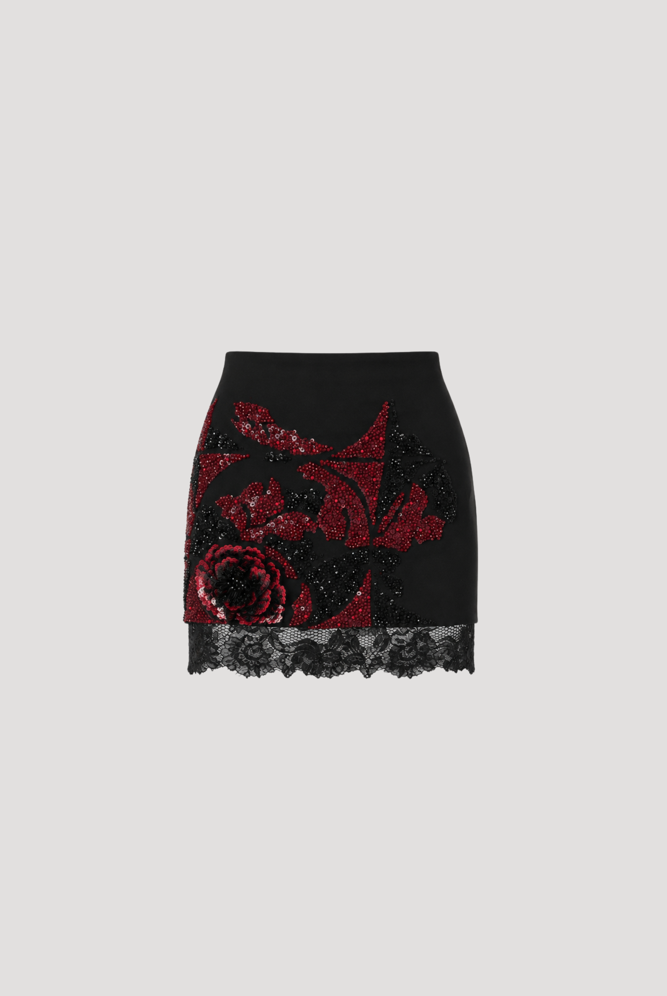 Wild Rose Embroidered Mini Skirt