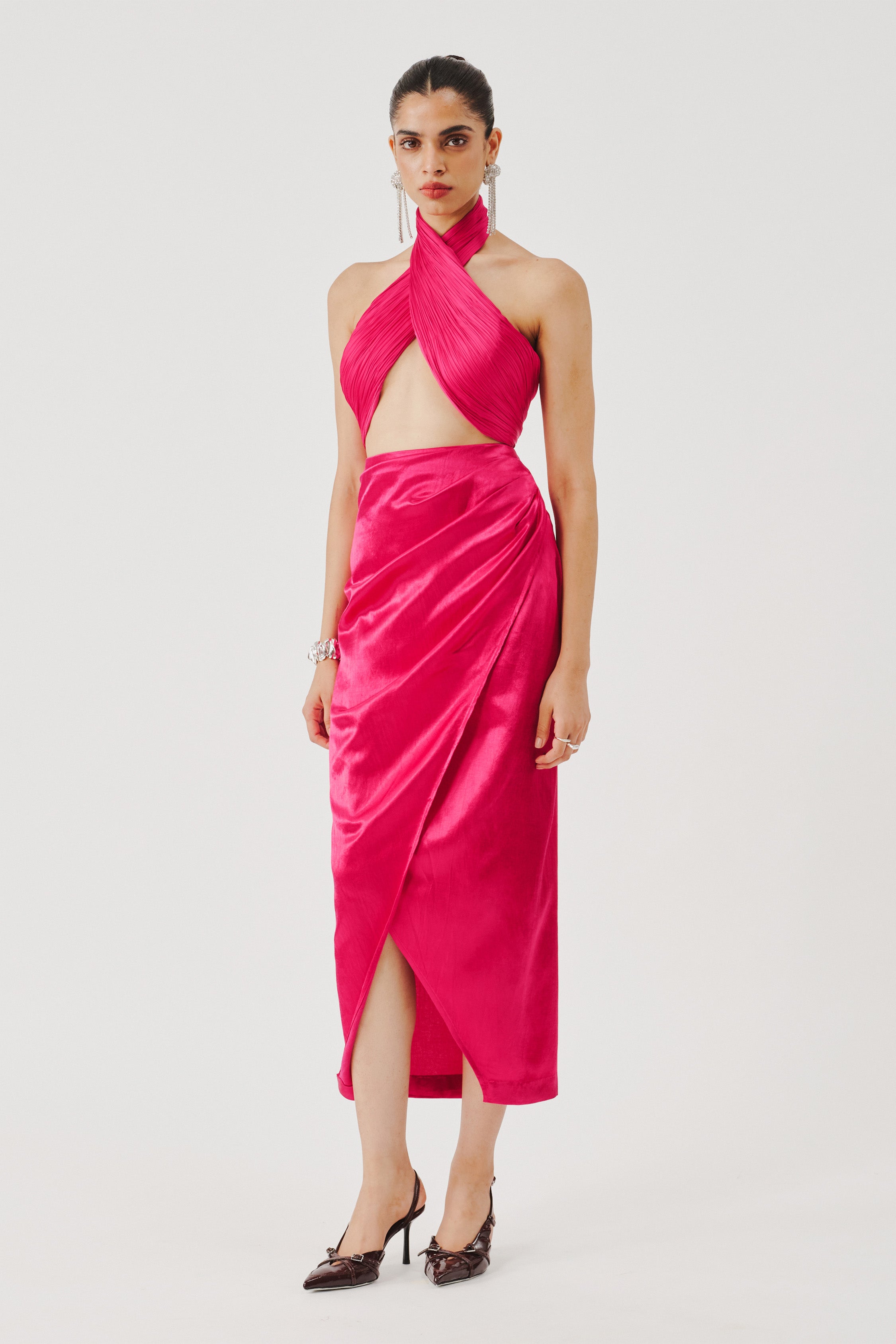 Hope Halter Neck Top in Hot Pink