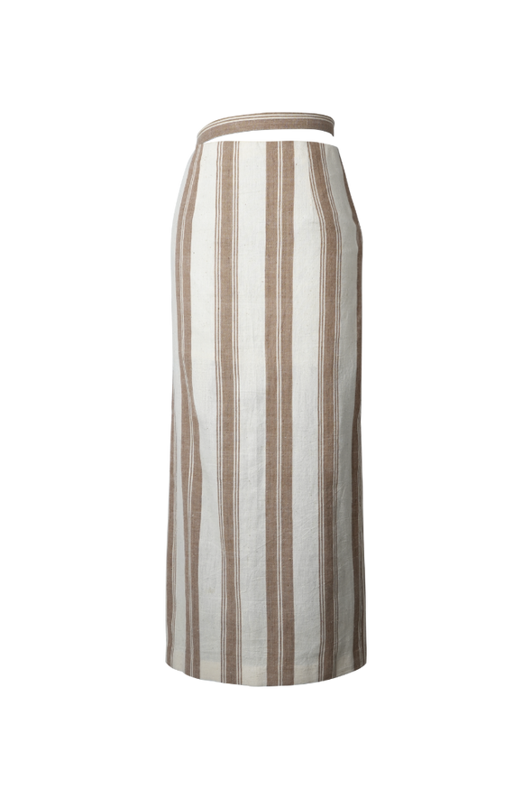 Sleek stripes cutout skirt
