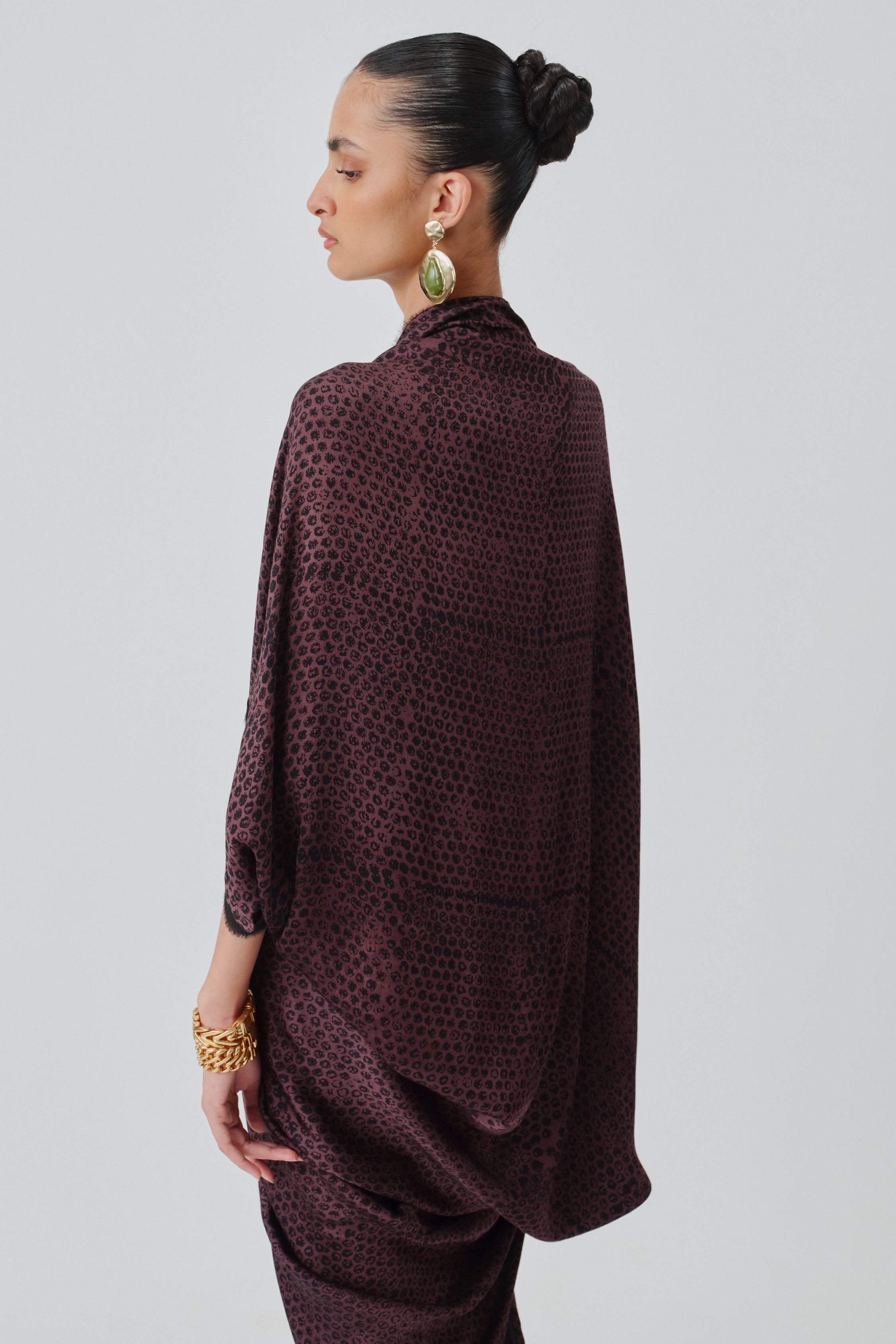 Left Side back view of amaya kaftan