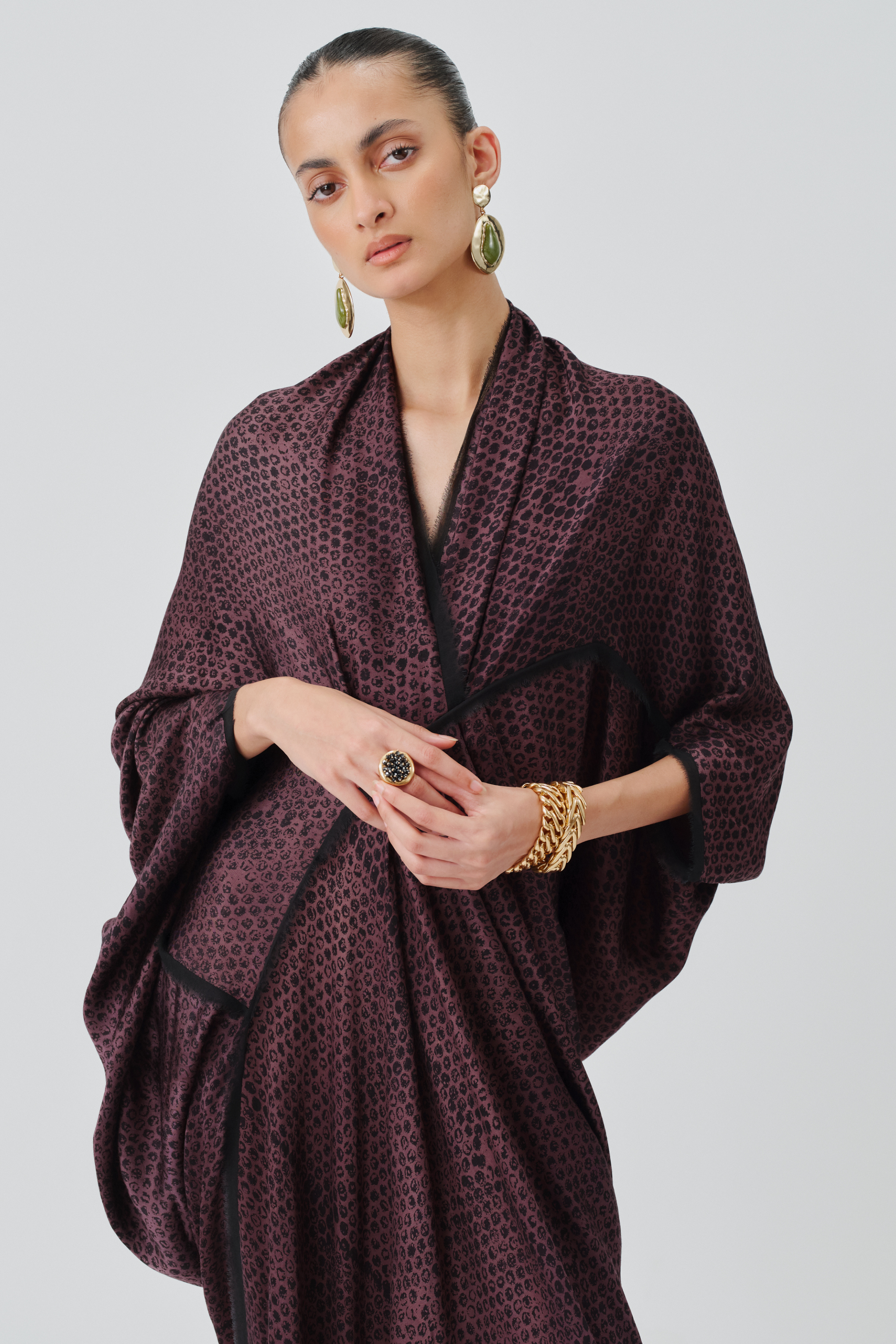 Close up top view of amaya kaftan