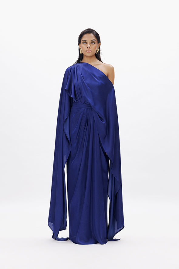 Aroka Modal Satin Pleated Skirt- Relax Fit with Fitted waistband with Back zipper.