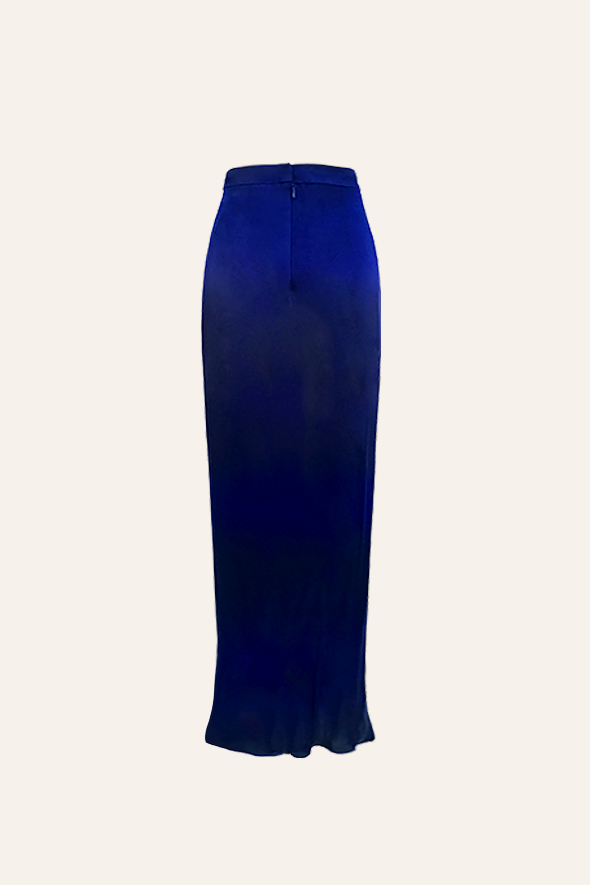 Aroka Modal Satin Pleated Skirt- Relax Fit with Fitted waistband with Back zipper.