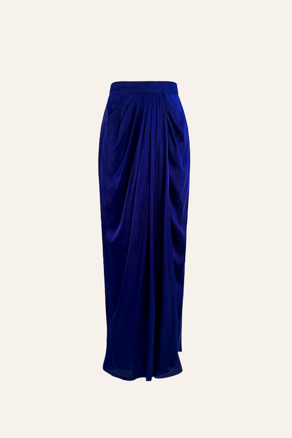 Aroka Modal Satin Pleated Skirt- Relax Fit with Fitted waistband with Back zipper.