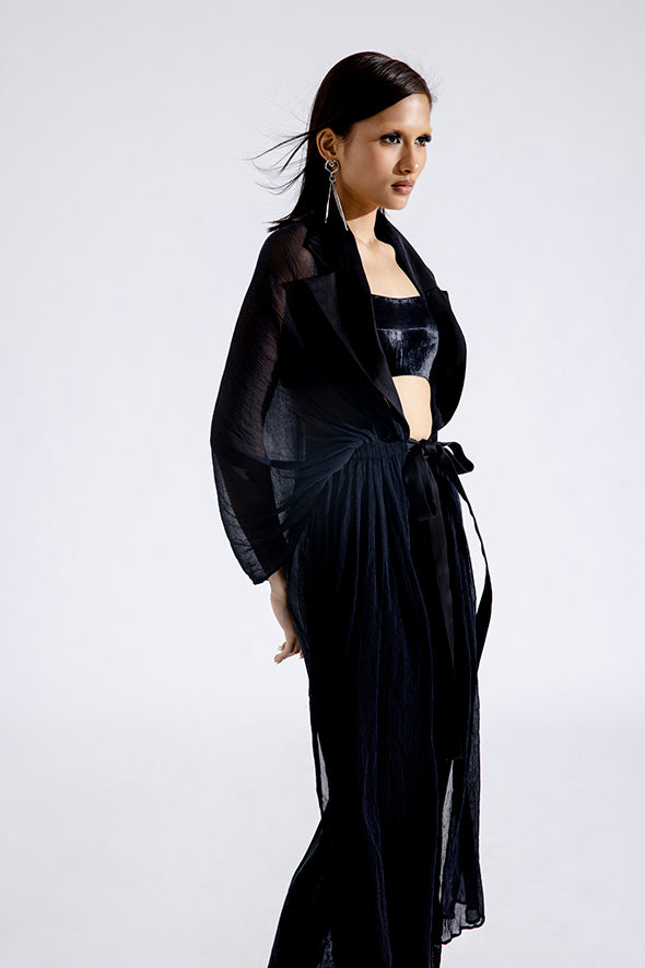 Noir Silk chiffon overlay