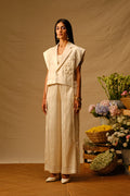 Molly Pintuck Pants in Ivory