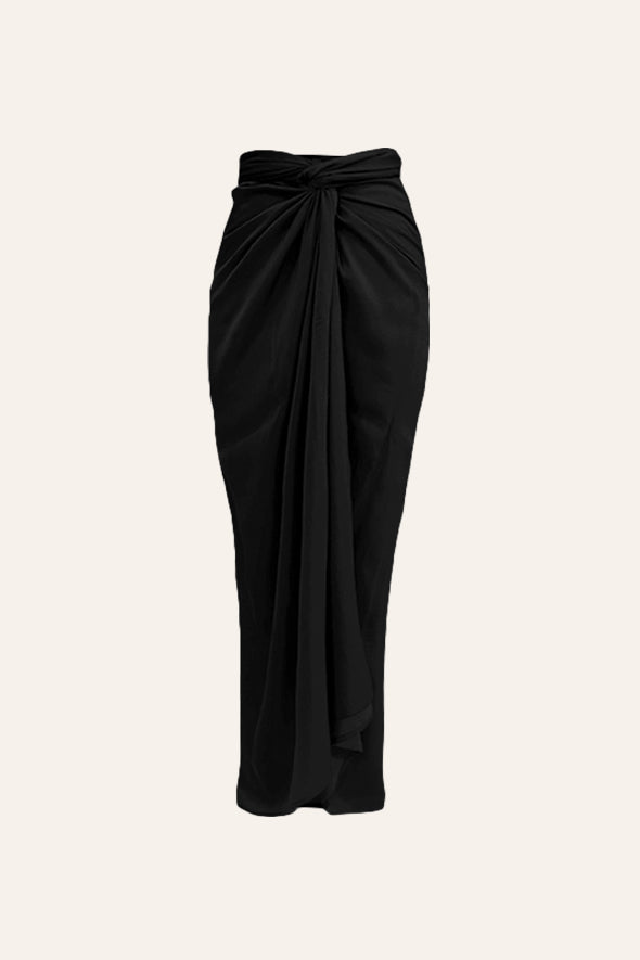 Honey Multiway Draped Skirt in Black