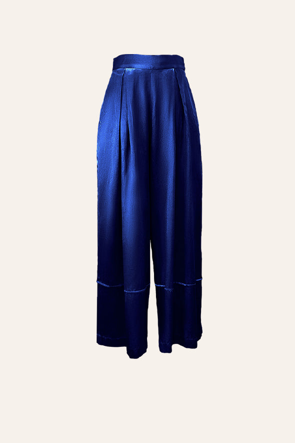 Boulevard Pleated Pants in Blue