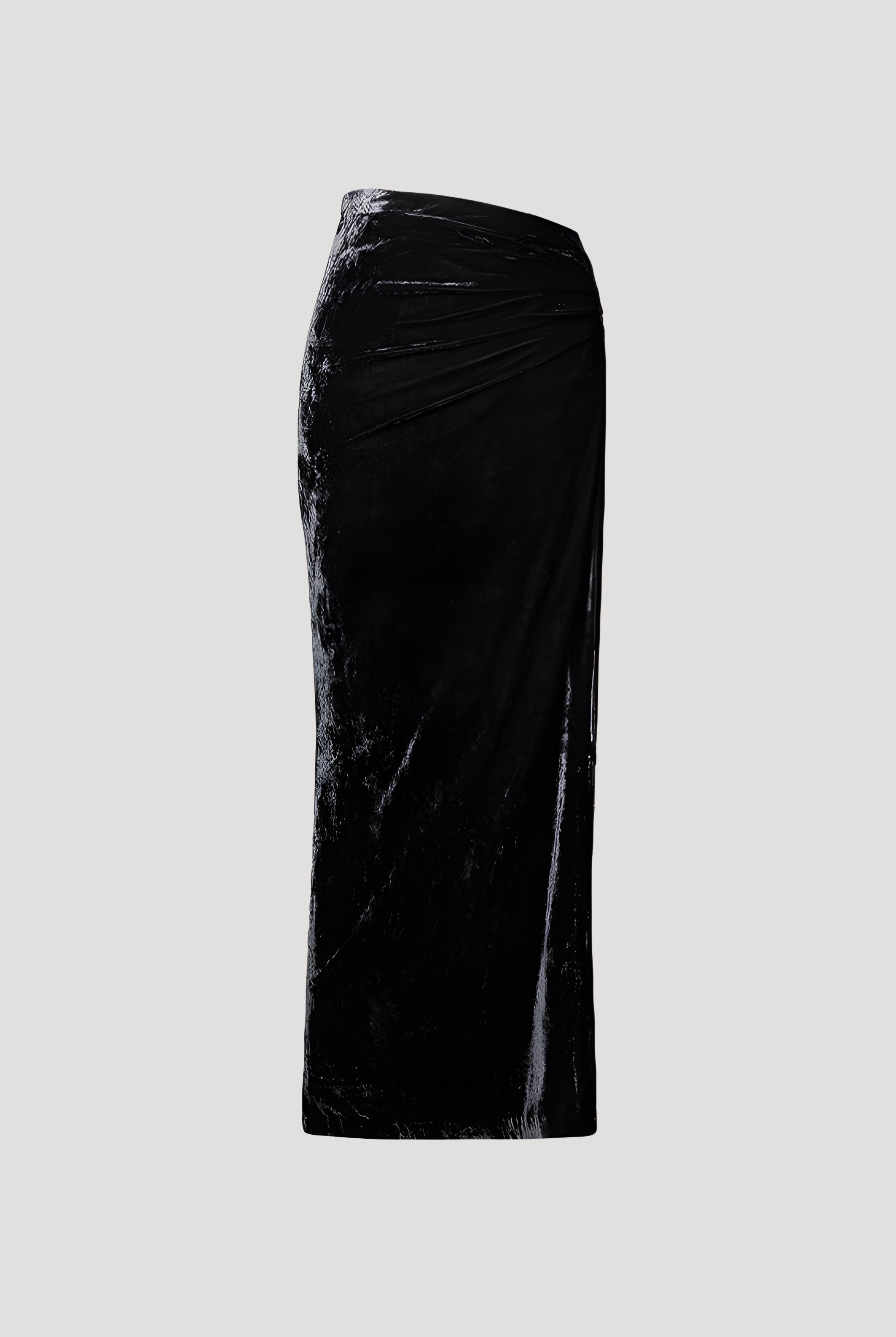 Clara Silk Velvet Skirt in Black
