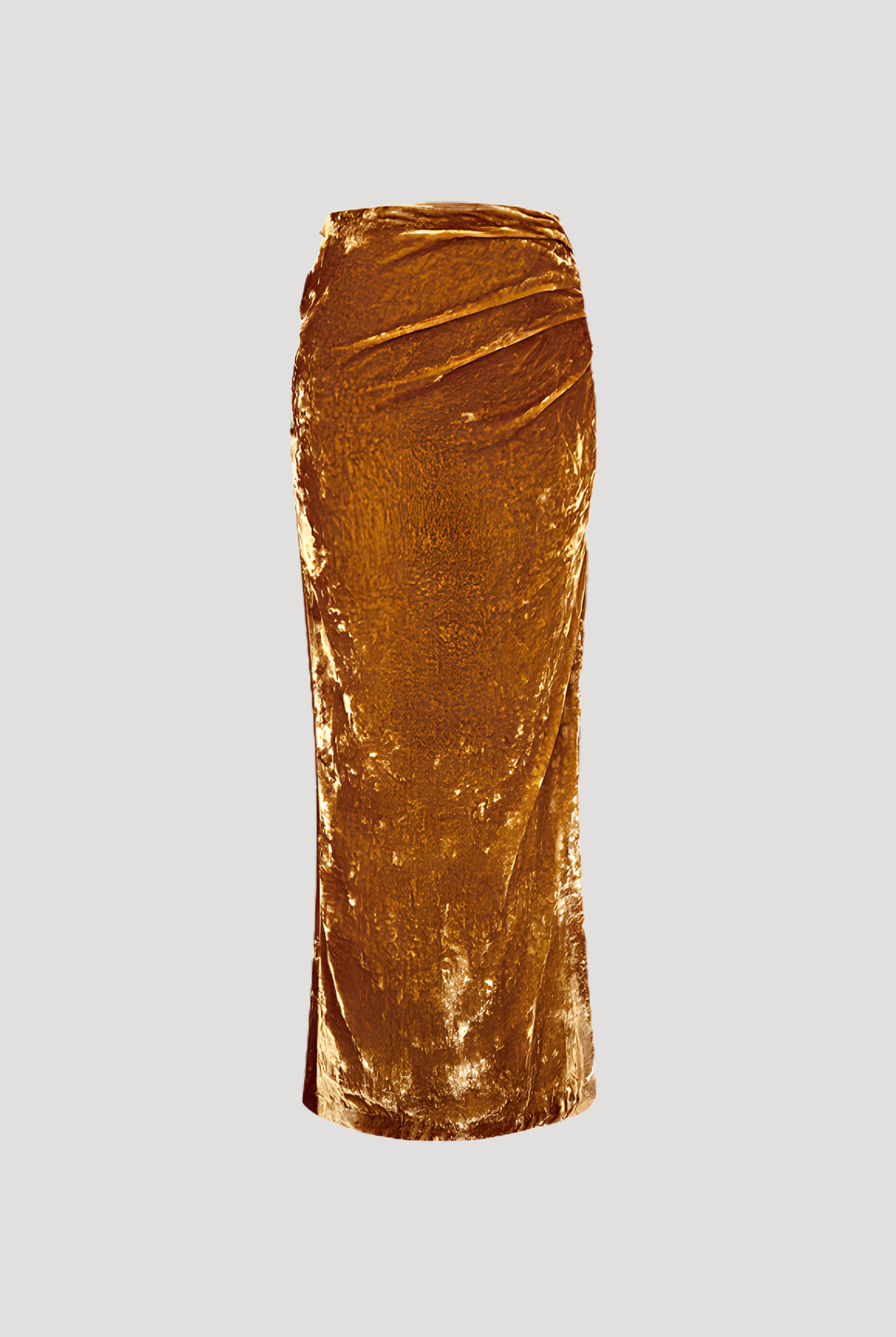 Clara Silk Velvet Skirt in Caramel