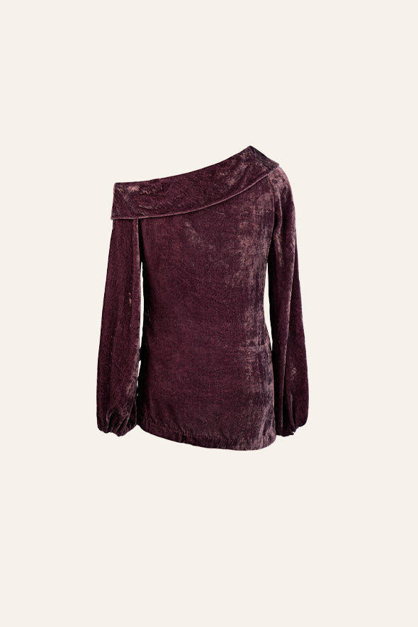 Gatsby Blouse in Velvet Cocoa