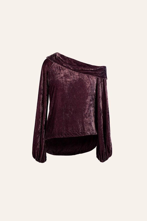 Gatsby Blouse in Velvet Cocoa
