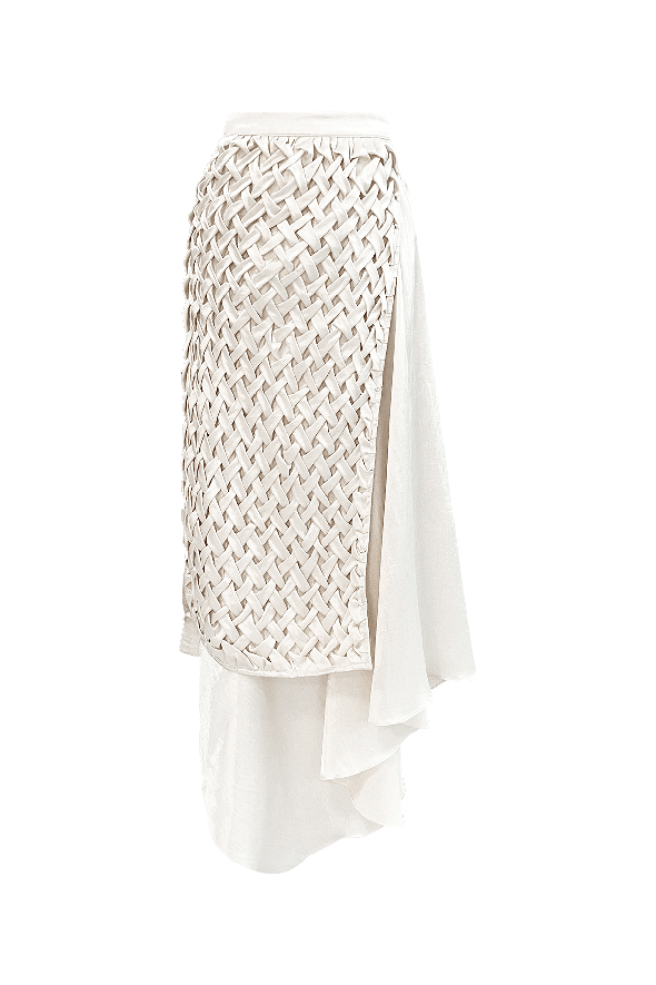 Cream Cocoon Wrap Skirt