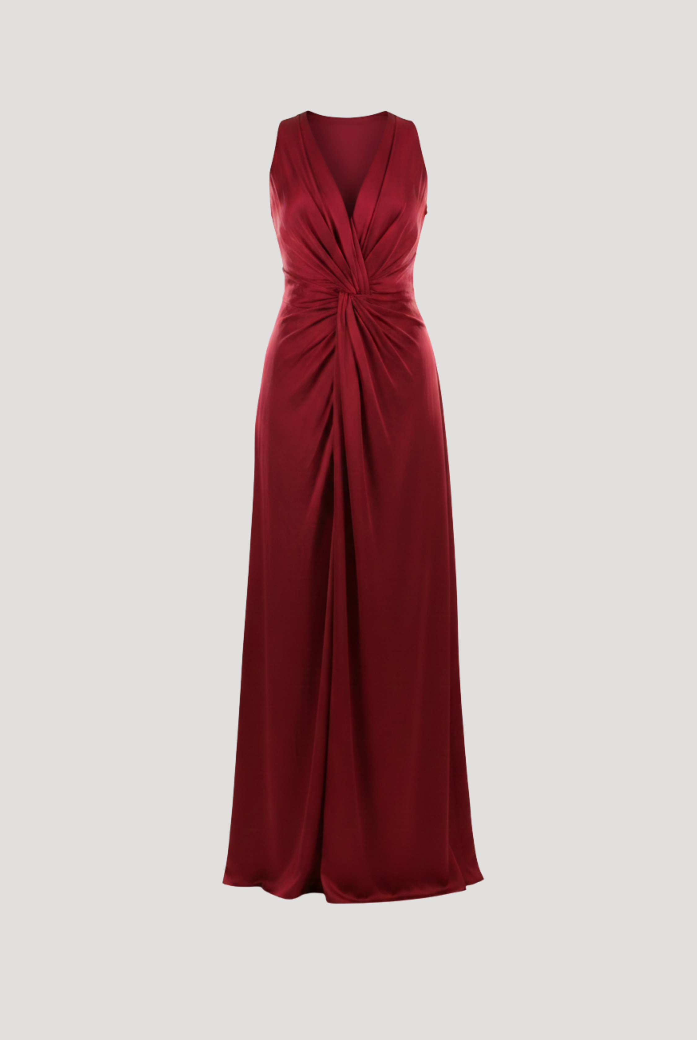 Kiara Draped Dress in Cherry Red