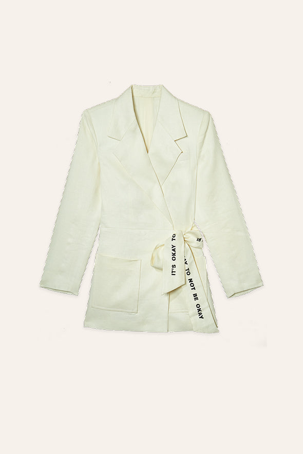 Lilting Lily Off-White Linen Jacket