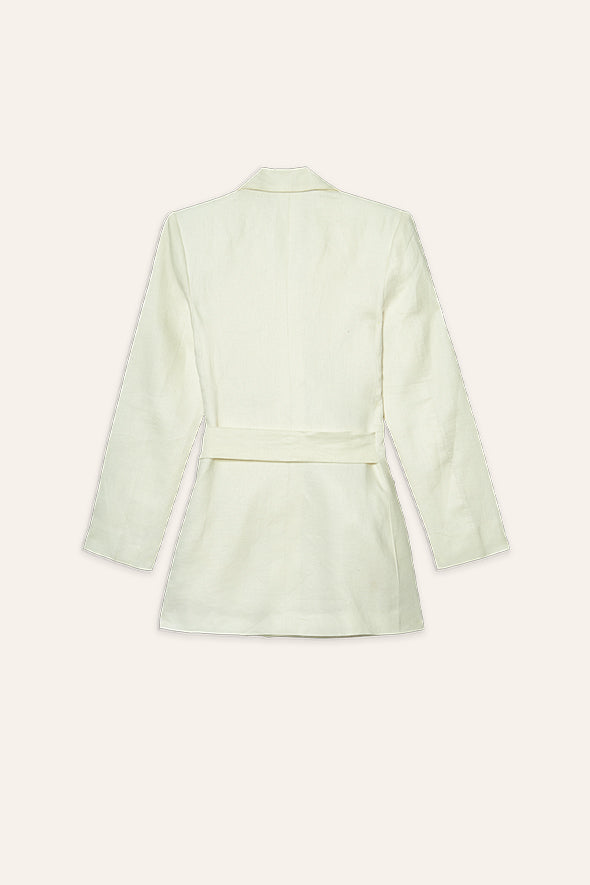 Lilting Lily Off-White Linen Jacket