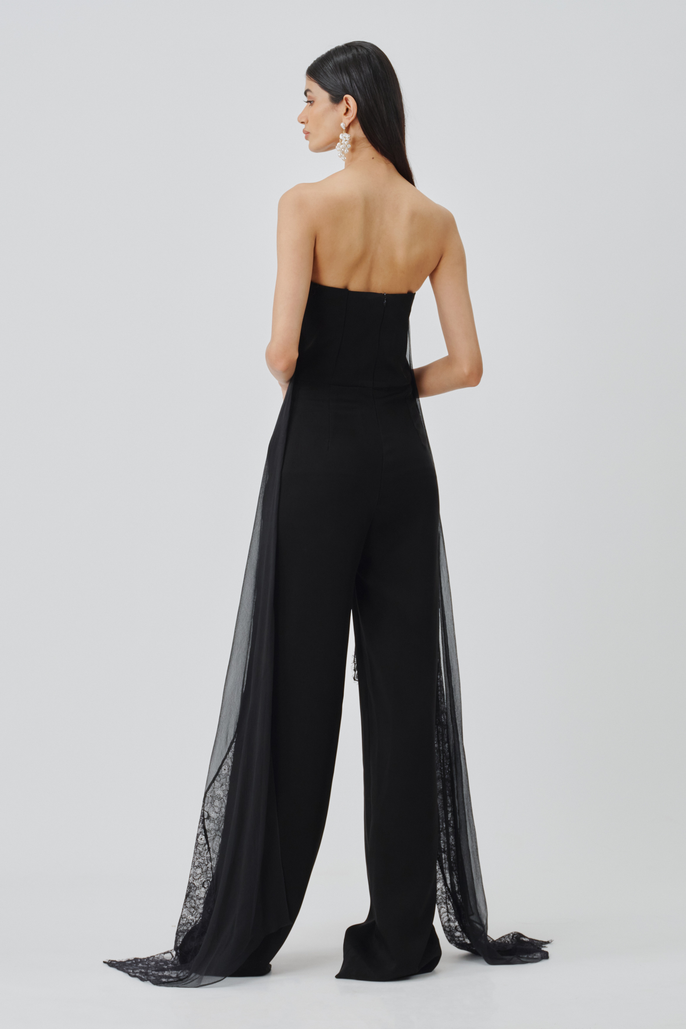 Back view of midnight veil jumpsuit