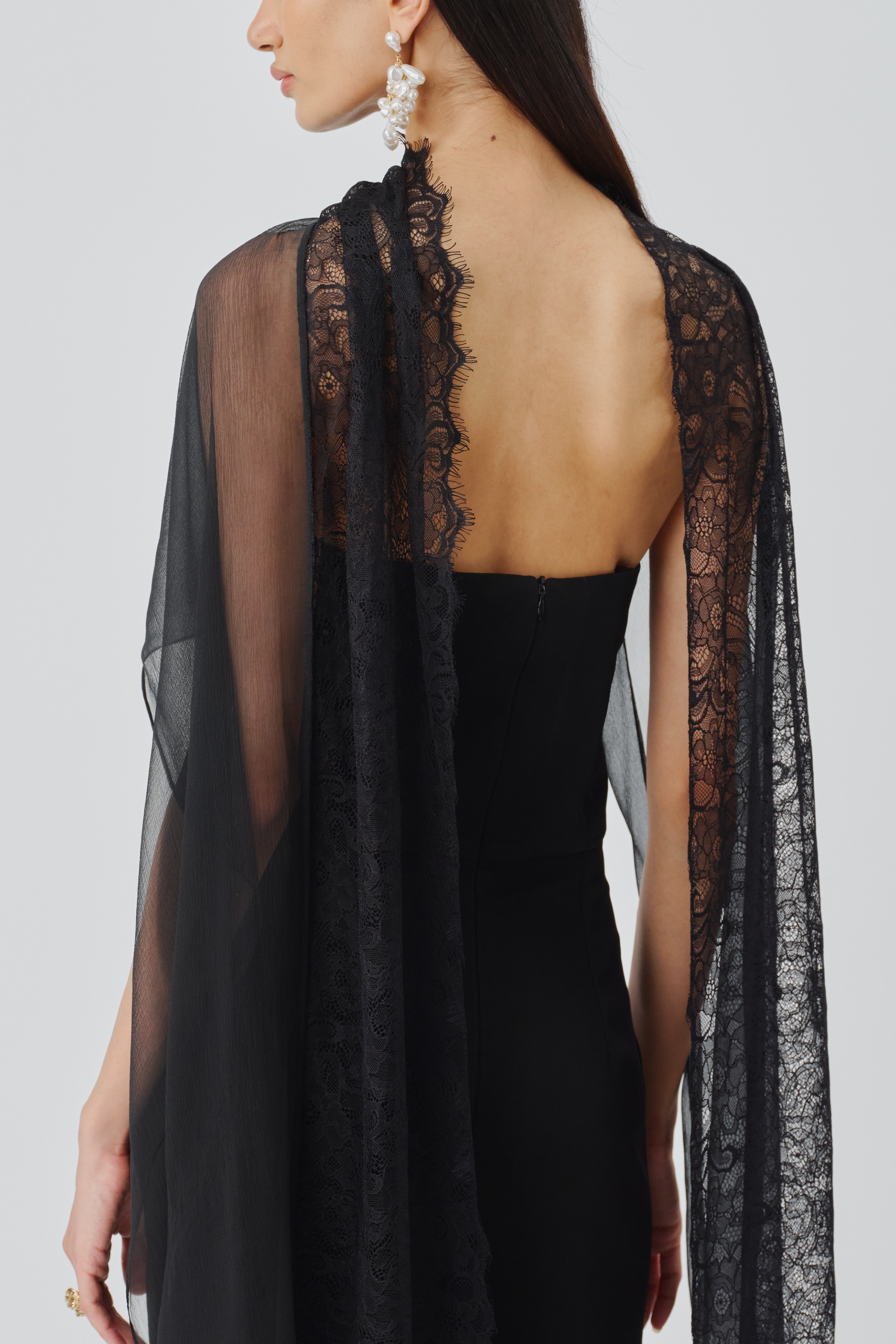Back top view of the midnight veil jumpsuit