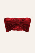 Mashru bandeau top in red with back elastic from Aroka.
