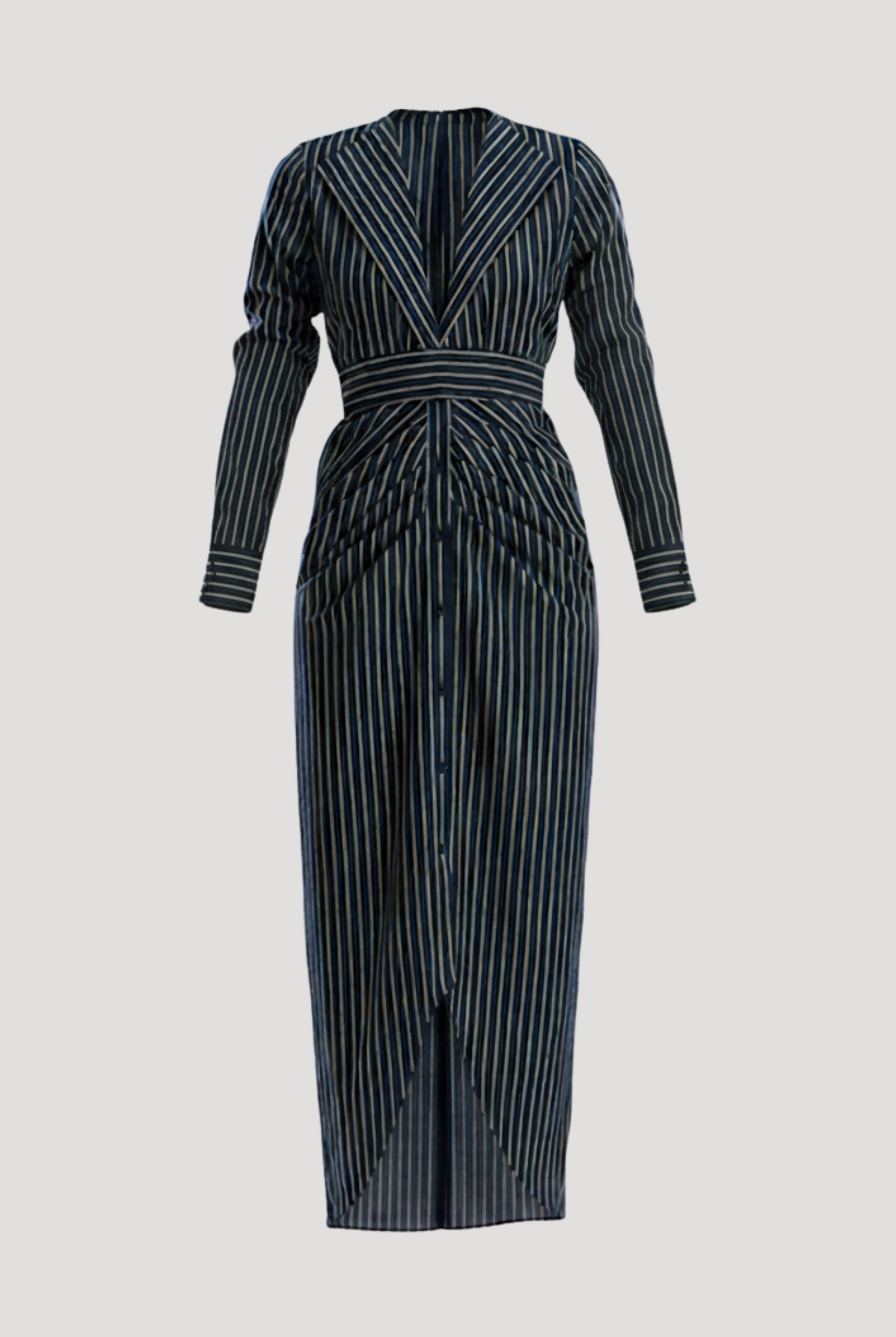 Offset Denim Stripe Dress