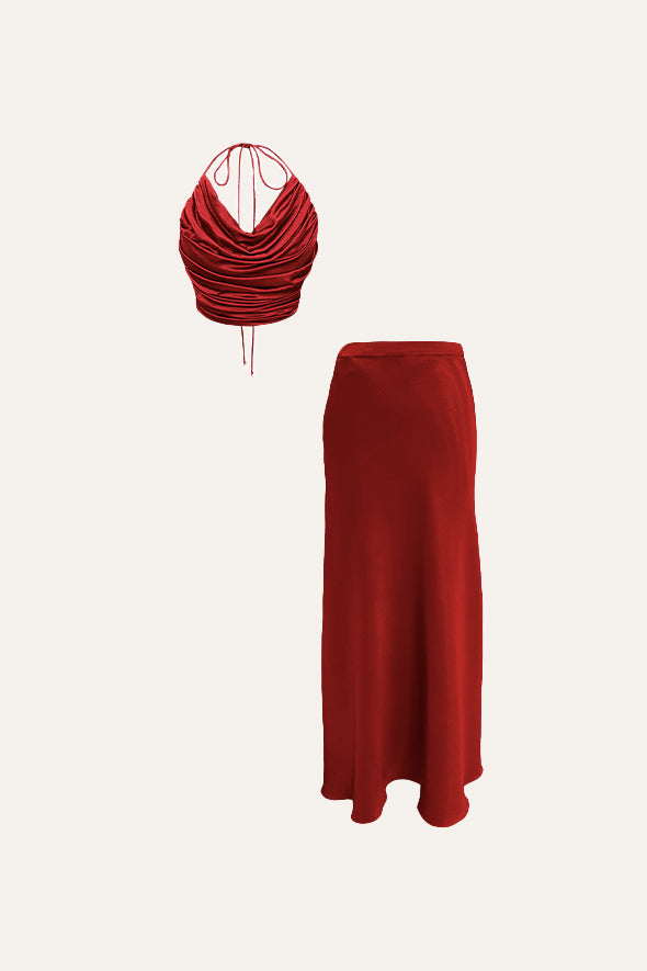 Women red cords set
