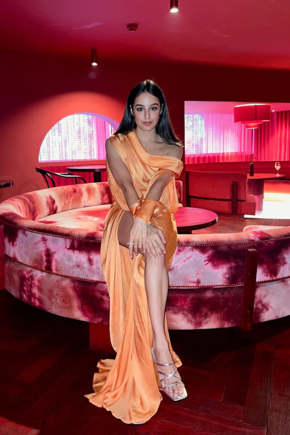 Tarini Manchanda in Coral Cream Top by Aroka. Party-ready styles that blend boldness, elegance, and effortless charm.