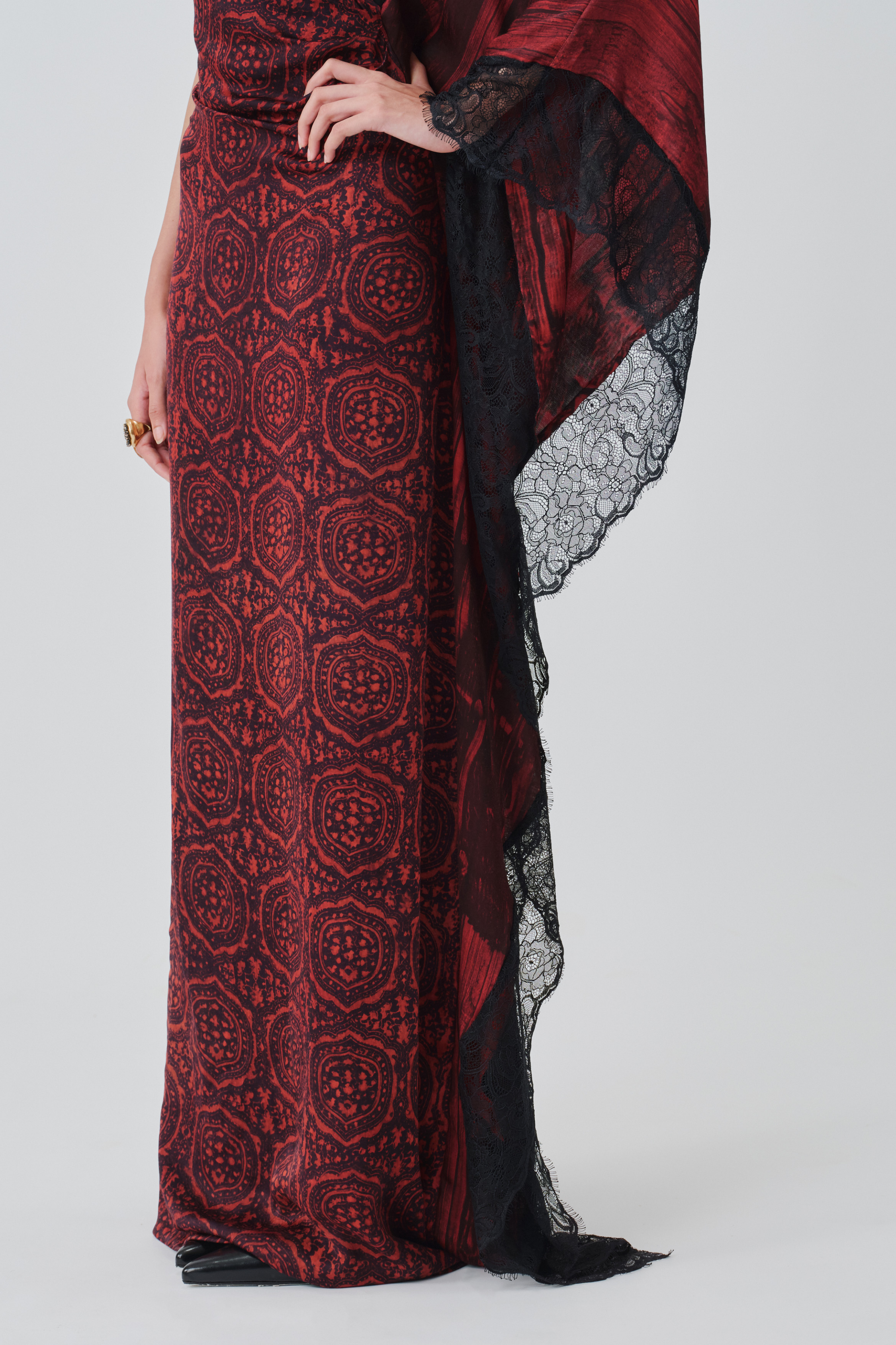 Bottom view of rhea ajrakh dress