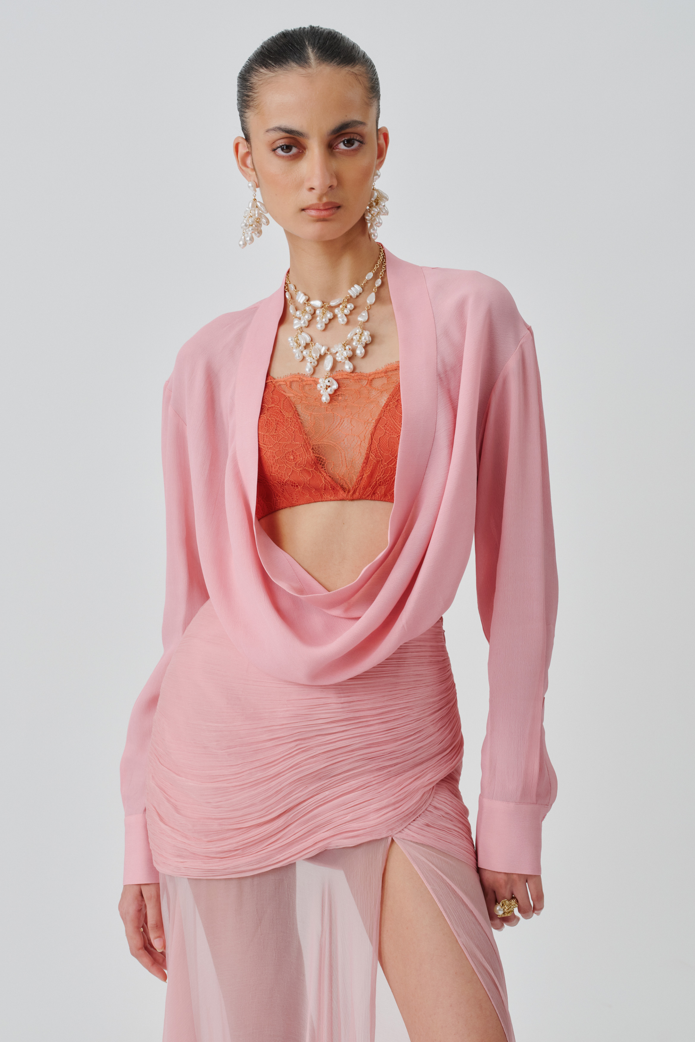 Neckline view of rosaria shirt