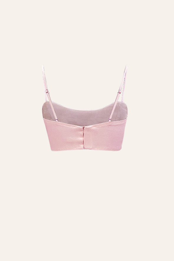 Pink Floral Embroidered Crop Top for Special Occasions from Aroka.