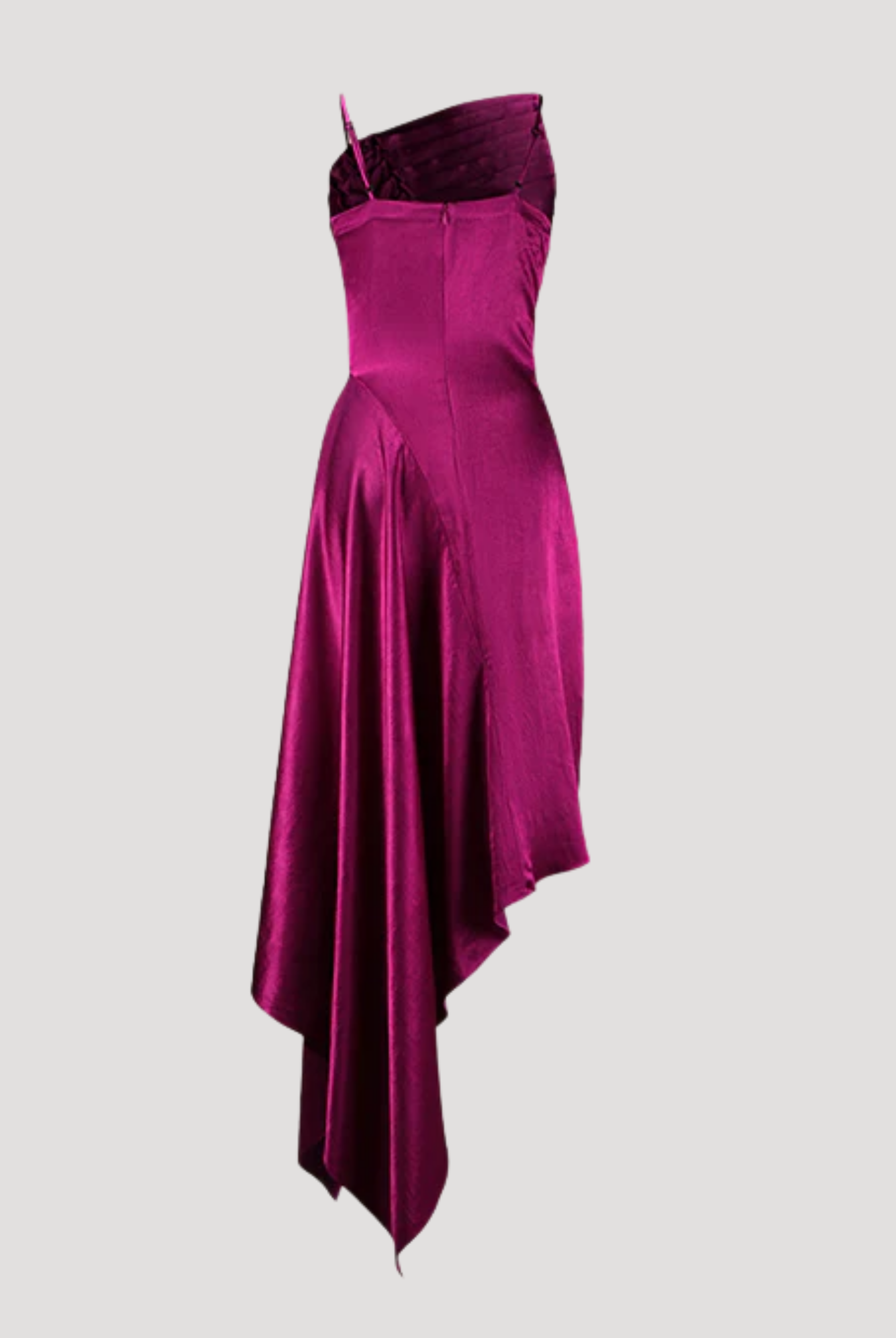Back flatlay image of royal orchid dress