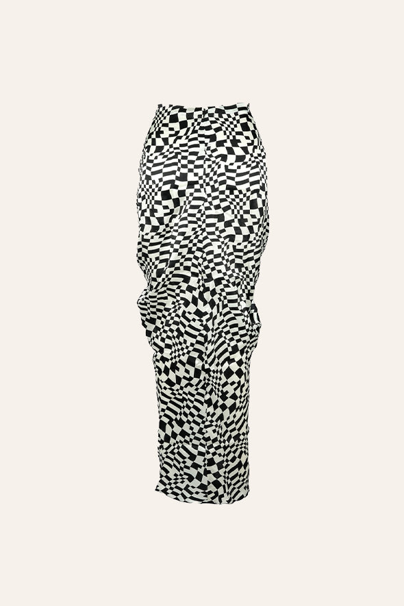 Sedona Skirt in Black and White Checks