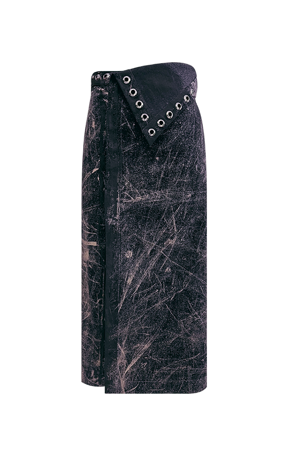 Steel grunge flap skirt