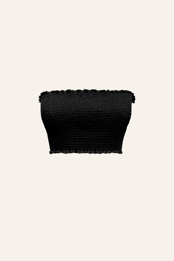 Mashru Black Elastic Tube Top, fitted, versatile from Aroka.