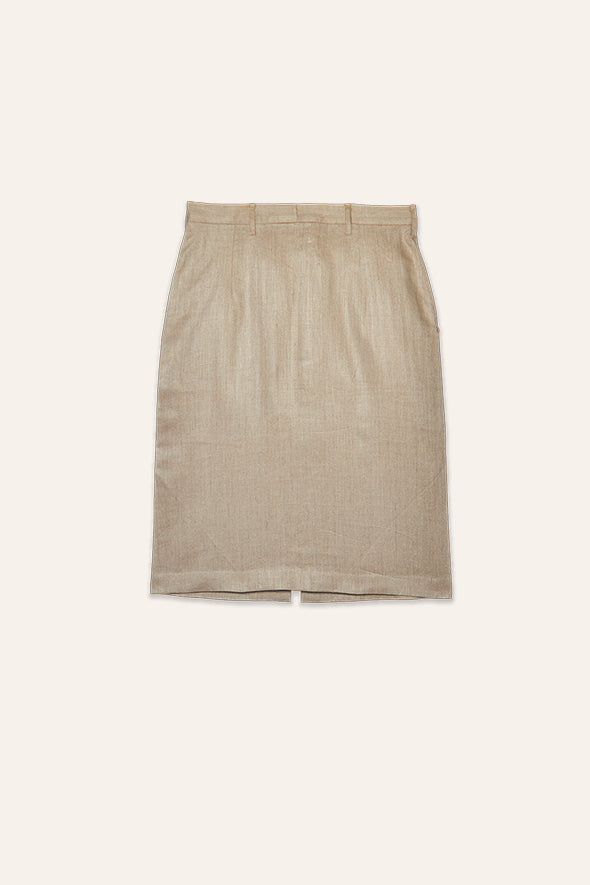 Unburden Beige Linen Tube Skirt