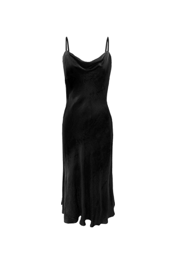 Classic black slip dress