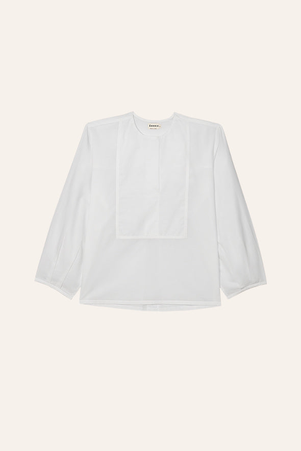 White Shirt with Overlapping Yoke