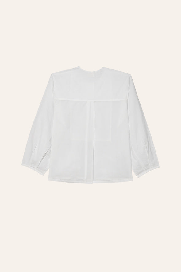 White Shirt with Overlapping Yoke