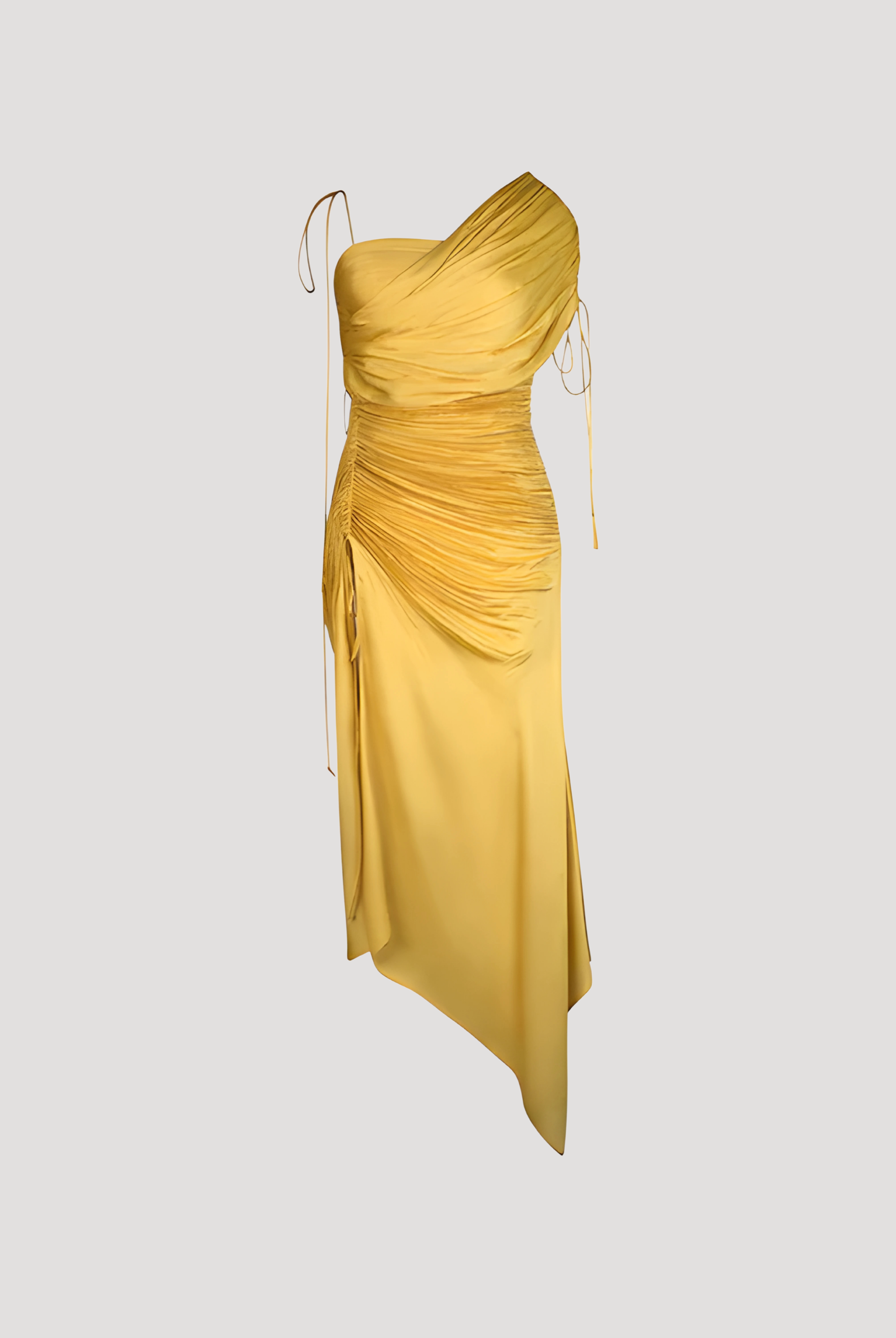 Back flatlay image of yellow ray dress