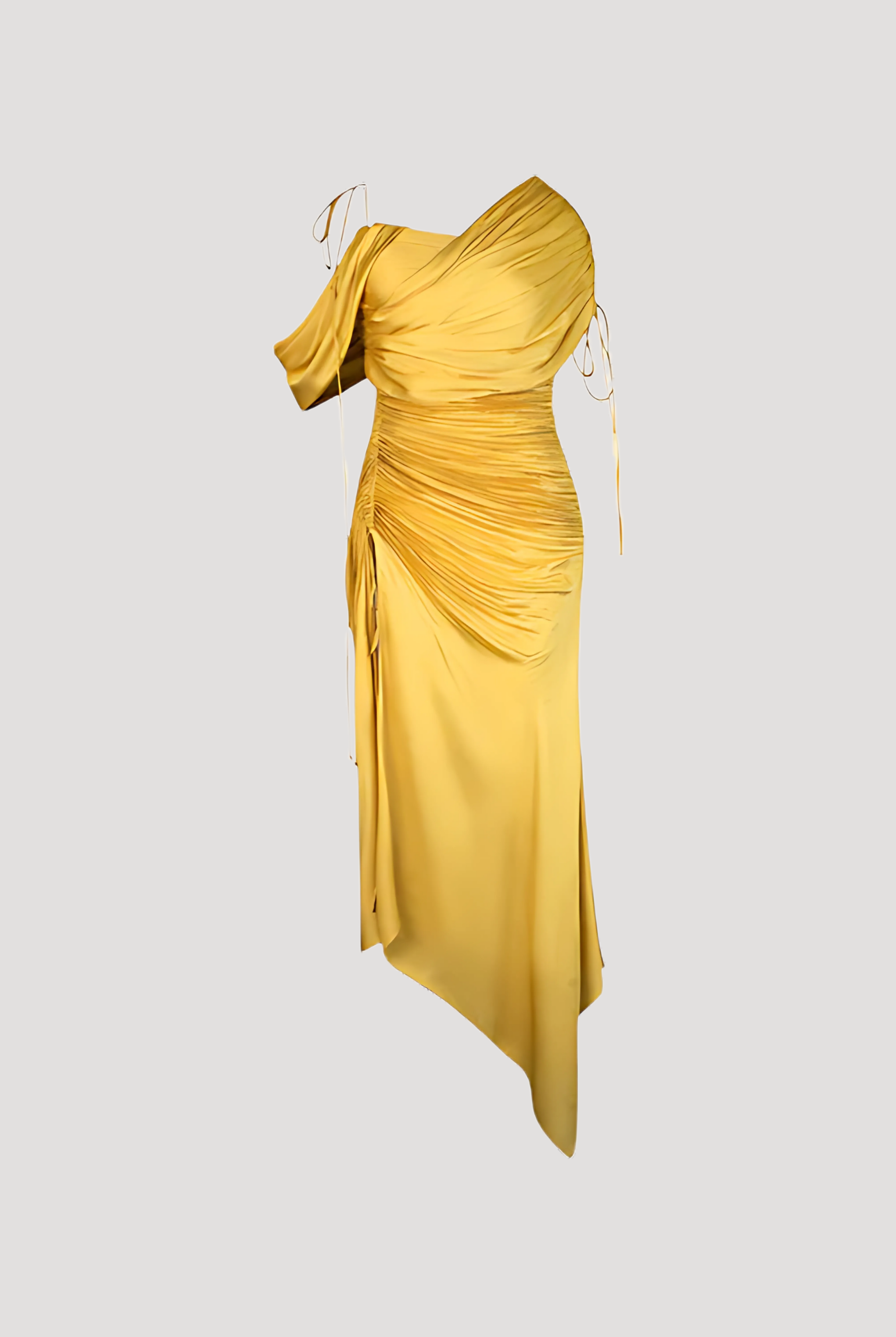 Flatlay image of yellow ray dress