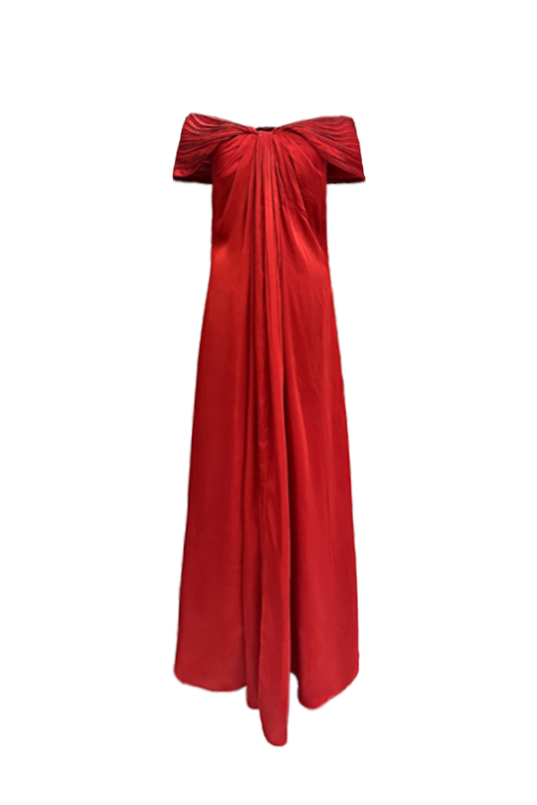 Red silk slip dress with frastaglio - La Perla - US