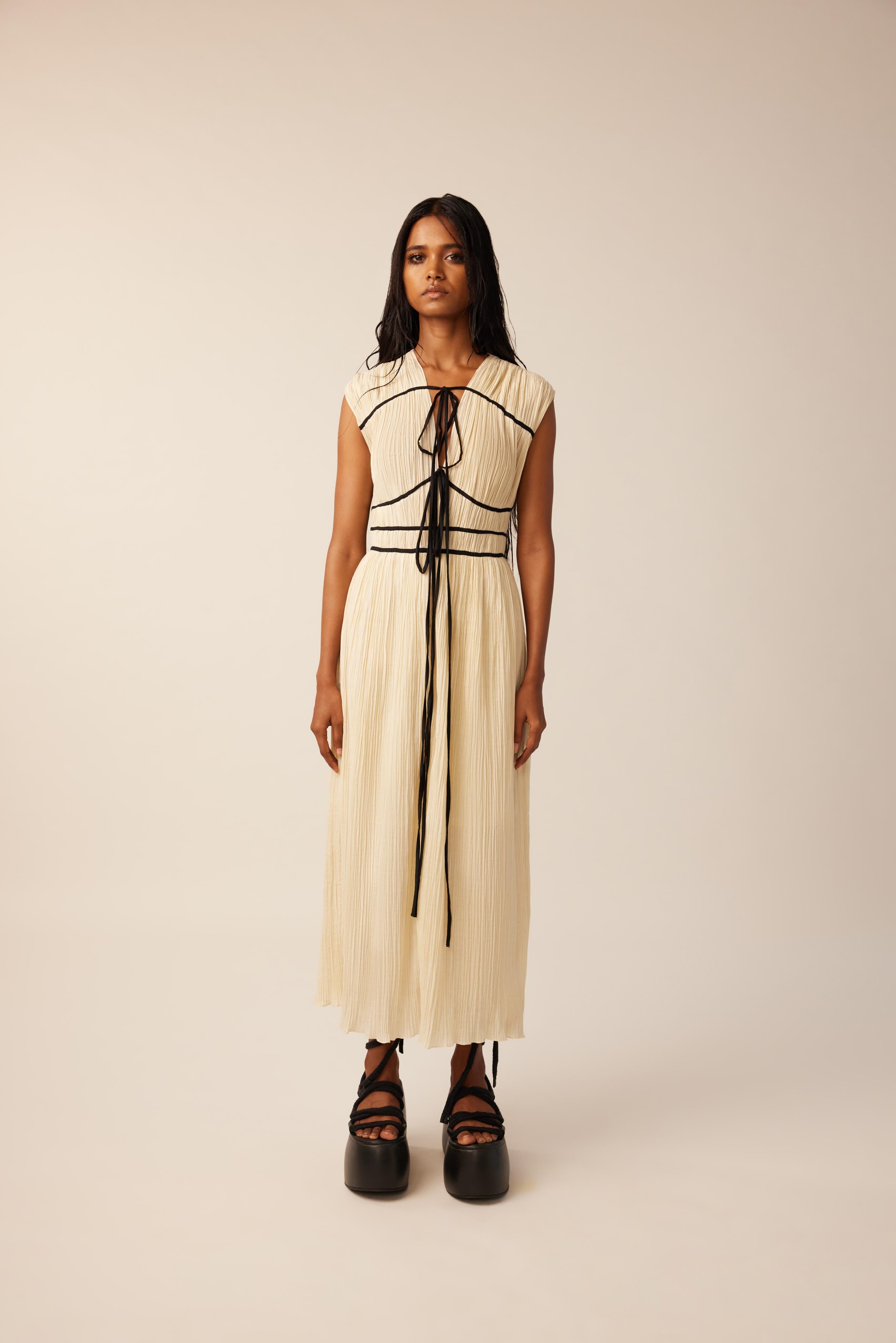 Romantique Ruched Dress in Off White