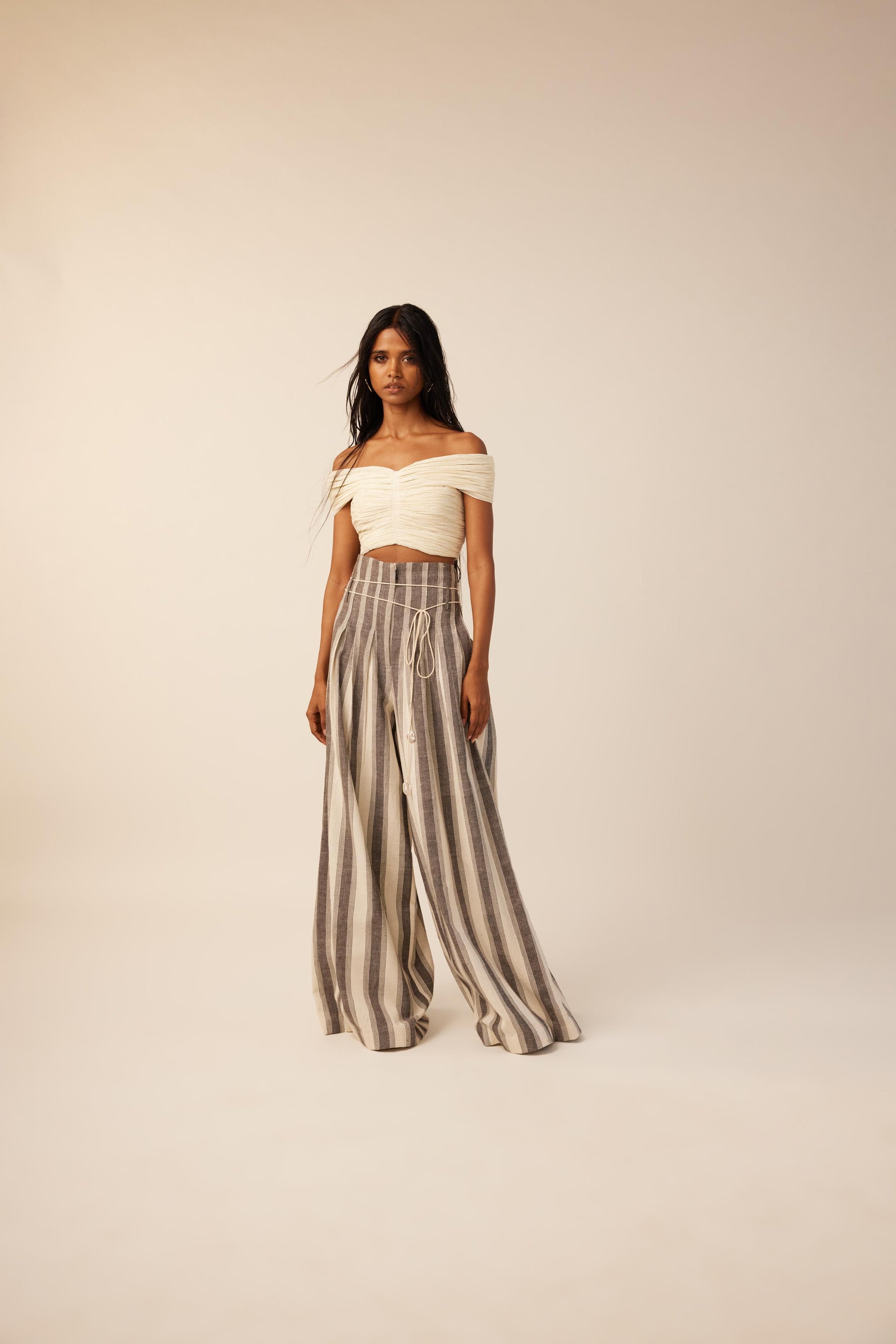 Amelia striped wide-leg pants – Āroka